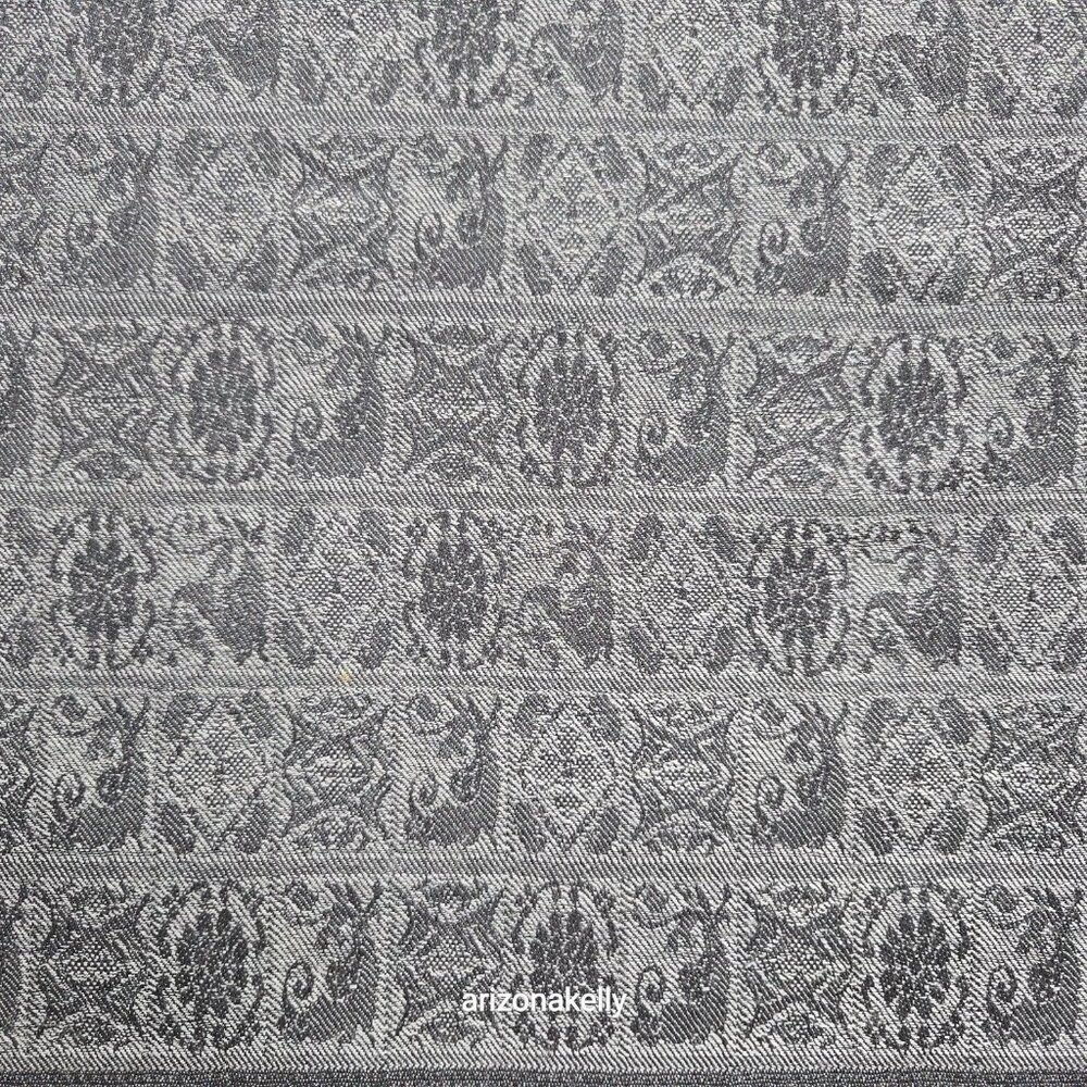 Talbots Wool Scarf Wrap Jacquard Lightweight Black & Grey - Picture 9 of 12